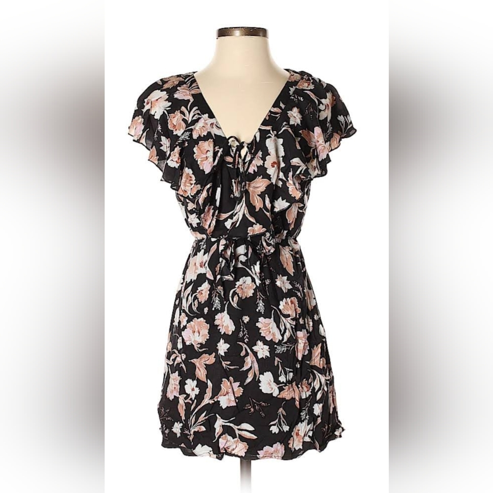 Amuse Society Black Floral Dress